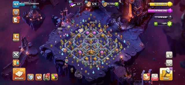 ◎ TH 16 Legendary Cosmic Scenery ◎ Near Max ◎ High Level Troops ◎ 44-50-44-32-29-4 ◎ 1066 CWL, 16 TH Main Village, 1 TH Builder