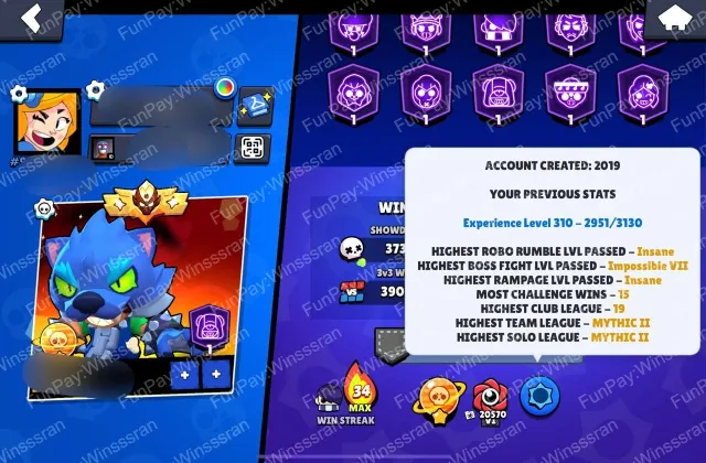 2019🎀X2 MASTER 2024🎀40K TRIO🎀MYTHIC 2 POWER LEAGUE🎀LEON WOLF🎀BIBI HEROINE🎀4 OLD BP🎀86 11POWER, 68000 trophies, 101 brawlers, 42 primes