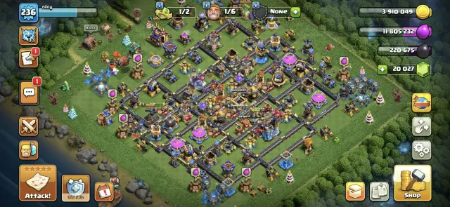 Town hall 18 max➤20k gems+2200 medels➤5 heros max➤all epic equipment super strong➤, 18 TH Native Village, 10 TH Builder