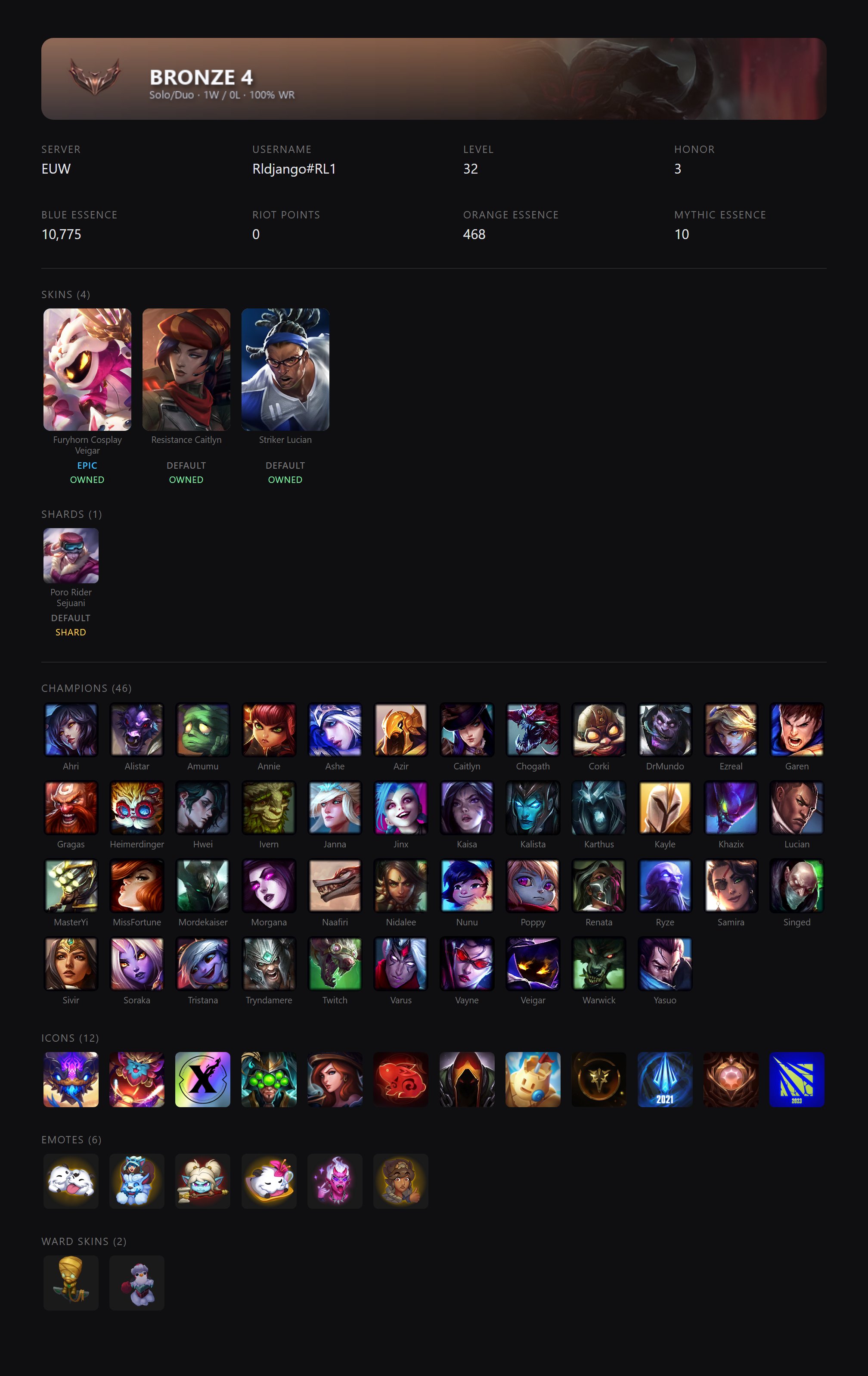 🟣┃HANDLEVELED┃🕗 INSTANT DELIVERY┃🔥 SKINS IN DESCRIPTION┃🤍 FREE NICKNAME CHANGE┃✅ EMAIL, Sale, level 32, champions 46, skins 4, Bronze