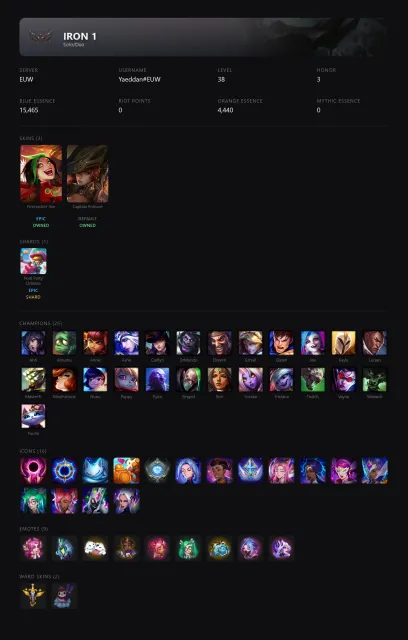 🟡┃👑 FIRECRACKER JINX / POOL PARTY ORIANNA / CAPTAIN FORTUNE ┃🕗 АВТОВЫДАЧА┃🤍 СМЕНА НИКА┃✅ ПОЧТА┃, Продажа, уровень 38, чемпионы 25, скины 3, Железо