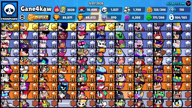 89k account, trophies 89000, brawlers 104, primes 61