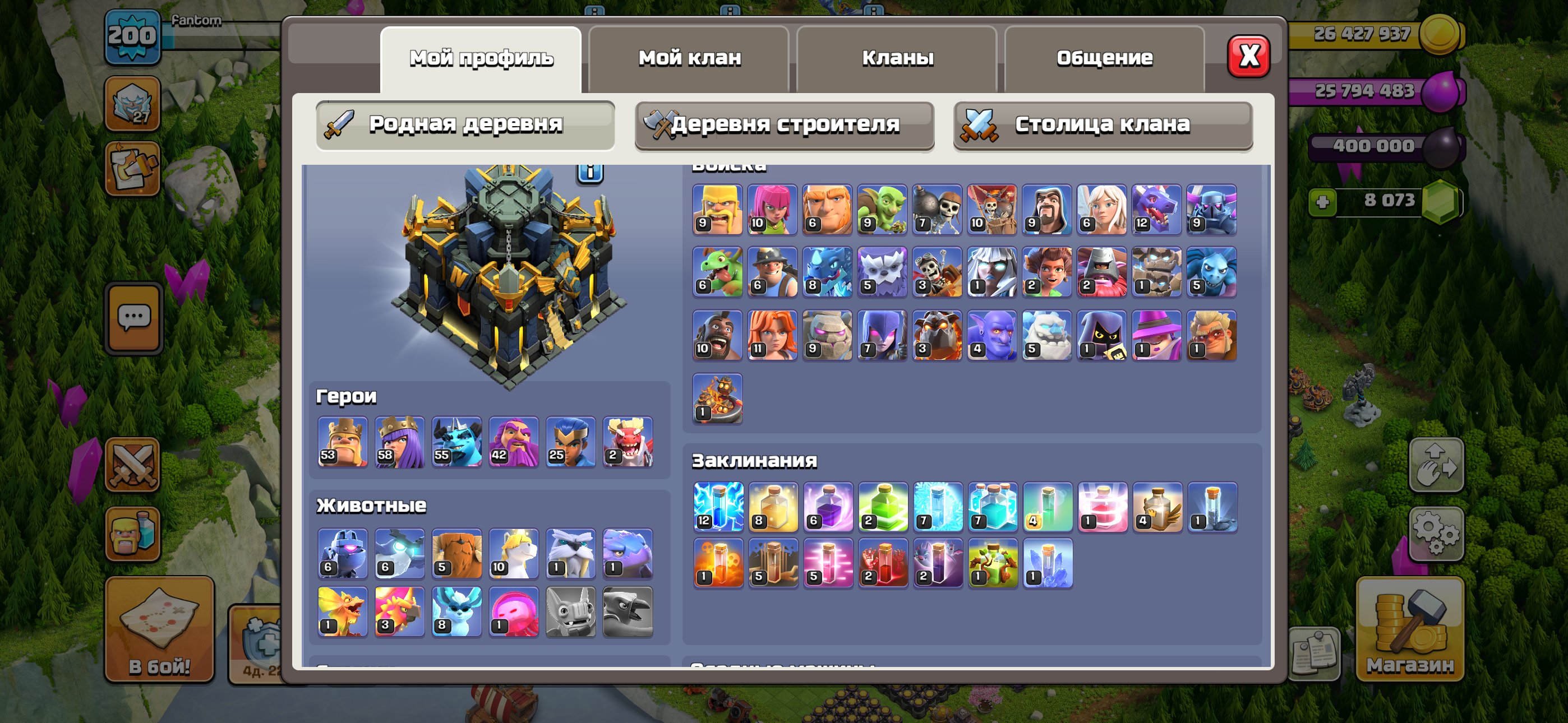 🟡17 TOWN HALL 🟡203 LVL 🟡💎10300+💎💪6 builders 💪, 17 TH Main Village, 10 TH Builder