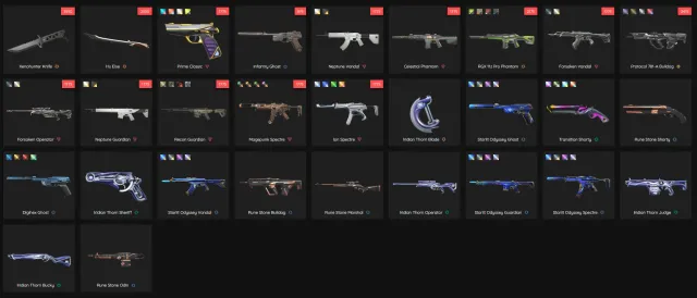 💙✨| 3 ножа ,Forsaken Vandal,RGX 11z Pro Phantom,Neptune Vandal,Celestial Phantom и Другое! | 💙⭐️, Продажа, Под калибровку, Агентов: 25, Скинов: 29