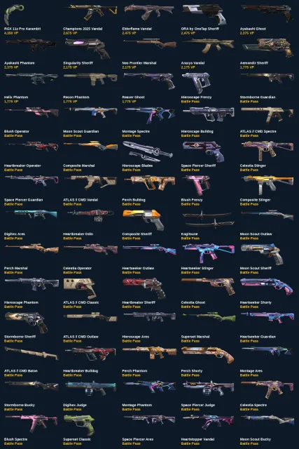 VA4735 EU EU | Gümüş 2 | 65 skin | Kogitsune+RGX 11z Pro Karambit+Champions 2025 Vandal, Satış, Kalibrasyon için, Ajanlar: 19, Skinler: 65