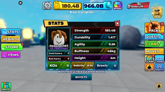 Muscle Legends 18980 Rebirths account!💪🛡️, Продажа, Voice chat: Нет