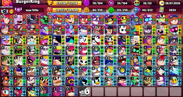 【🍀104 FIGHTERS; 53k🏆】✅|BLING RICO; DJ POCO |✅|MECHA MORTIS; PENNY FIGURE🍀~🍃FULL ACCESS🍃, trophies 53128, brawlers 104, primes 29
