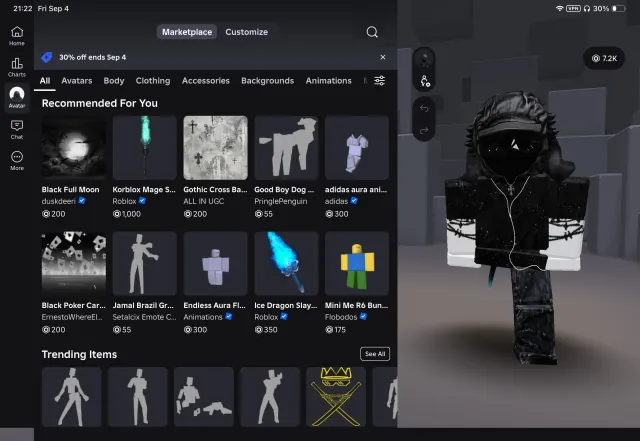 korblox, 7k робуксов на балансе, Продажа, Voice chat: Есть
