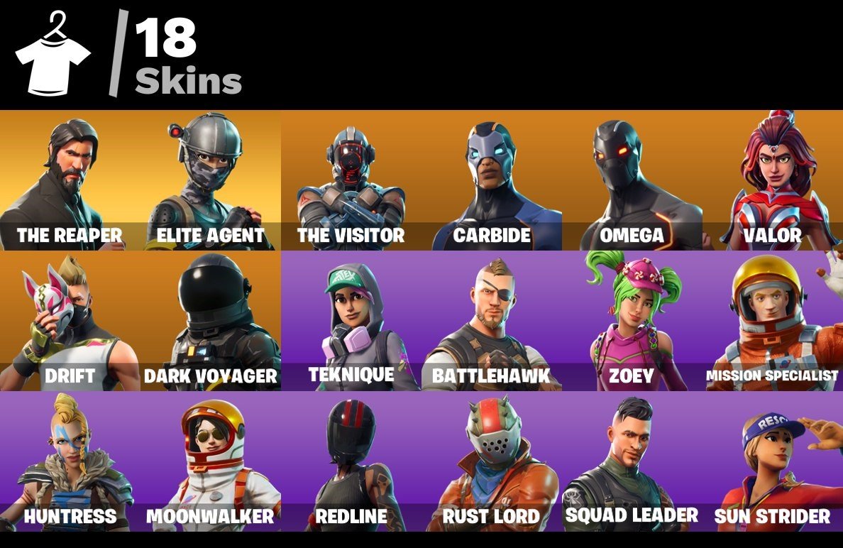 🌸🌺🌸【THE REAPER, ELITE AGENT, DARK VOYAGER, OMEGA, DRIFT, TAKE THE L, ORANGE JUSTICE 】🌸🌺🌸, Sale, skins 18