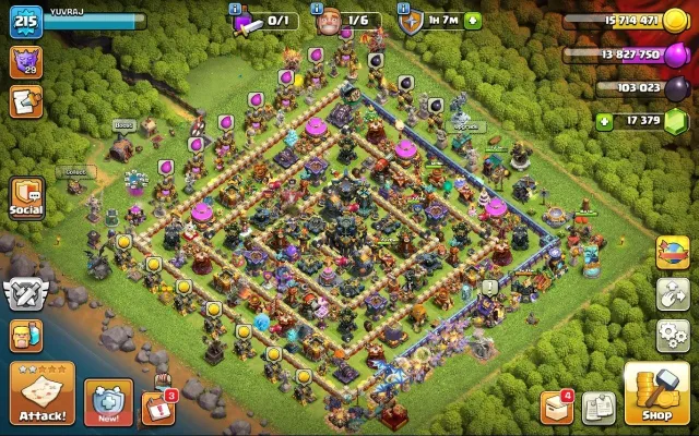 17 TH с прокачкой фулл 16 | 215 LVL | 95/100/71/75/18 | фулл экипа + 17 к гемов, 17 TH Родной Деревни, 10 TH Строителя