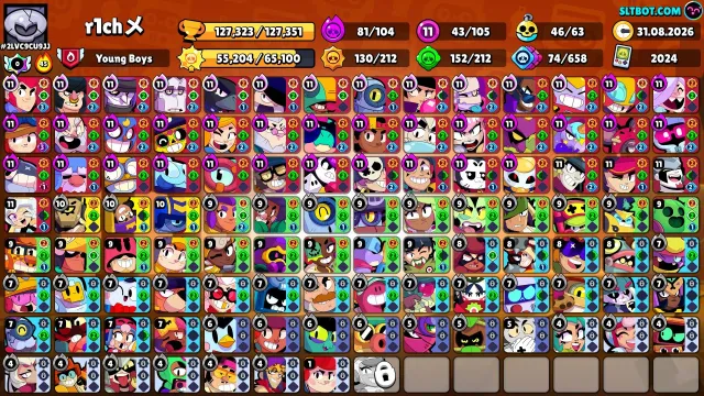 FAT ACCOUNT AND HALF FULL | NEGOTIABLE, 127232 trophies, 105 brawlers, 122 primos