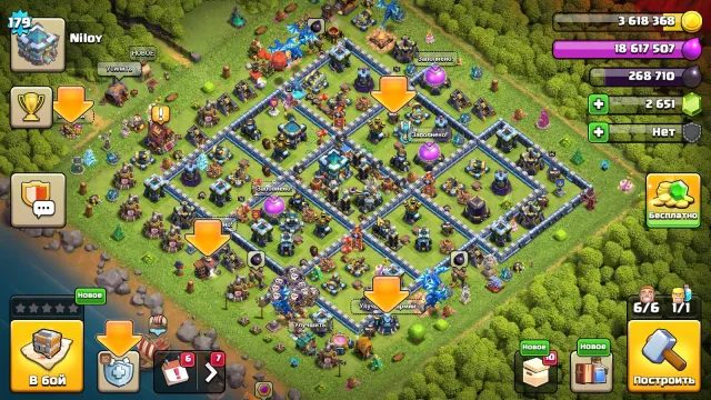 🏰13 TH🏰👑HEROES 75/75/50/50/25👑🎀2 LEGENDARY SKINS🎀🔮7 EPIC EQUIPMENTS🔮⭐600 CWL MEDALS⭐, 13 TH Home Village, 9 TH Builder Base