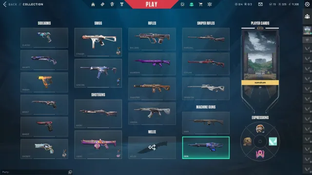 Personal Valorant account — 8 skins from the shop, Sale, Gold 3, Agents: 29, Skins: 8