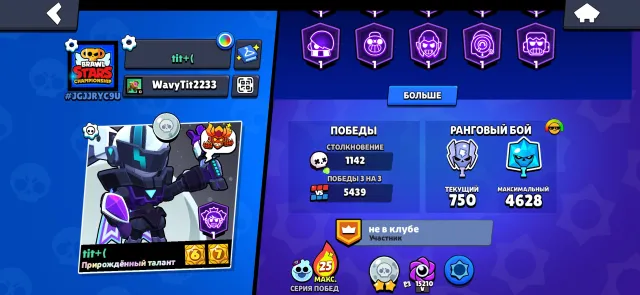 Top account for foundation purchased 8 BP🎫🎫, 49443 trophies, 104 brawlers, 15 primes