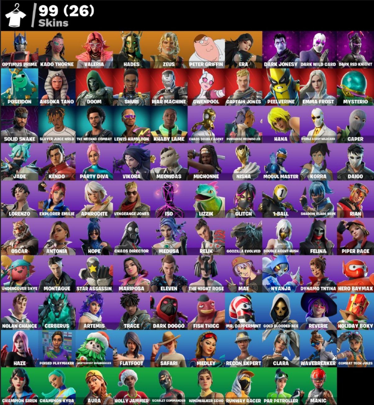 [PC] ⭐ 99 SKINS ⭐ MAIL CHANGE ⭐ 400 VB | Hades | Zeus | Optimus Prime | Backlash | Era ⭐, Sale, skins 99