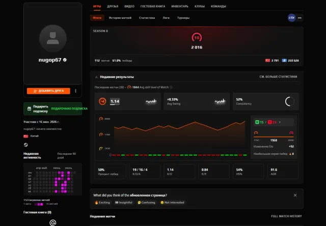 🖤 FACEIT 10 LVL + PRIME 🖤 2016 ELO 🖤 112 MATCHES 2026 REG 🖤 VERIFED🖤NATIVE MAIL🖤CAN DO RE VERIF, Sale, Empty, Yes PRIME, FACEIT, 2016 ELO, With registration: Yes
