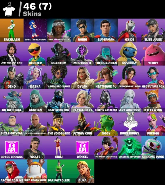 46 Skins | LVL 1747 | Sonic the Hedgehog, Superman, Tour Ready Lil Tecca, ) FULL ACCESS, Продажа, скины 46