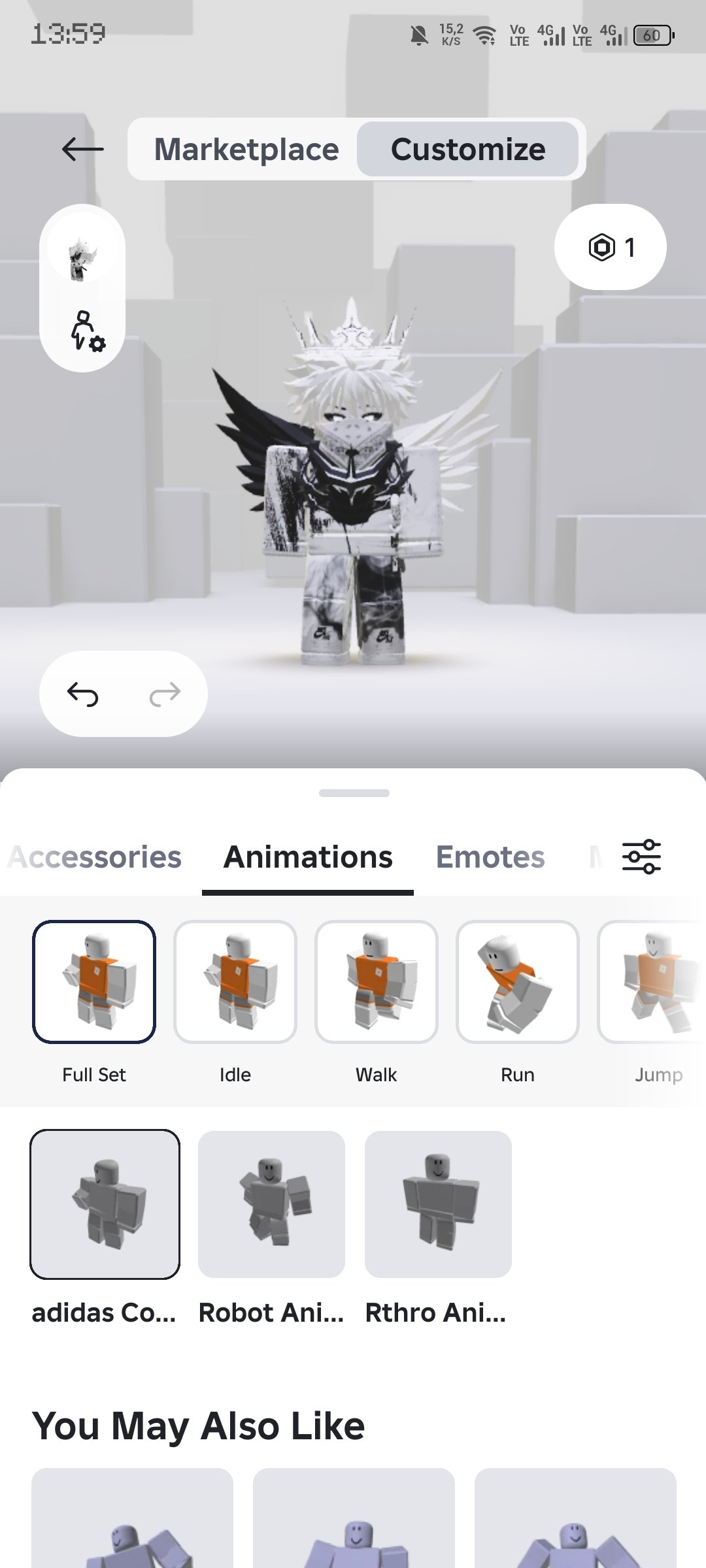 I'm selling a Roblox account; it has a lot of stuff, including skins and custom animations., Sale, Voice chat: No