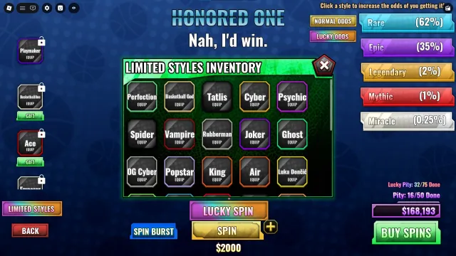 💜 371 Lucky Spins for Style, 308 Lucky Spins for Zone 💜 168k cash, Sale, Voice chat: Yes