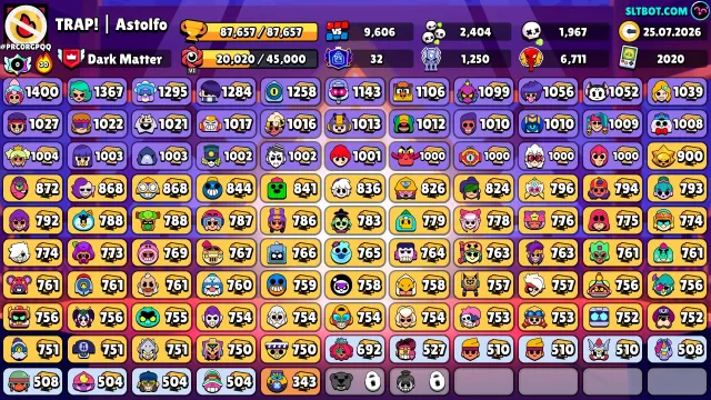 🎀 Personal Account 🎀 🌸87,657🏆🌸 🧸Account Region: Spain🧸 Legendary League I 276 Skins, trophies 87657, brawlers 104, primes 32