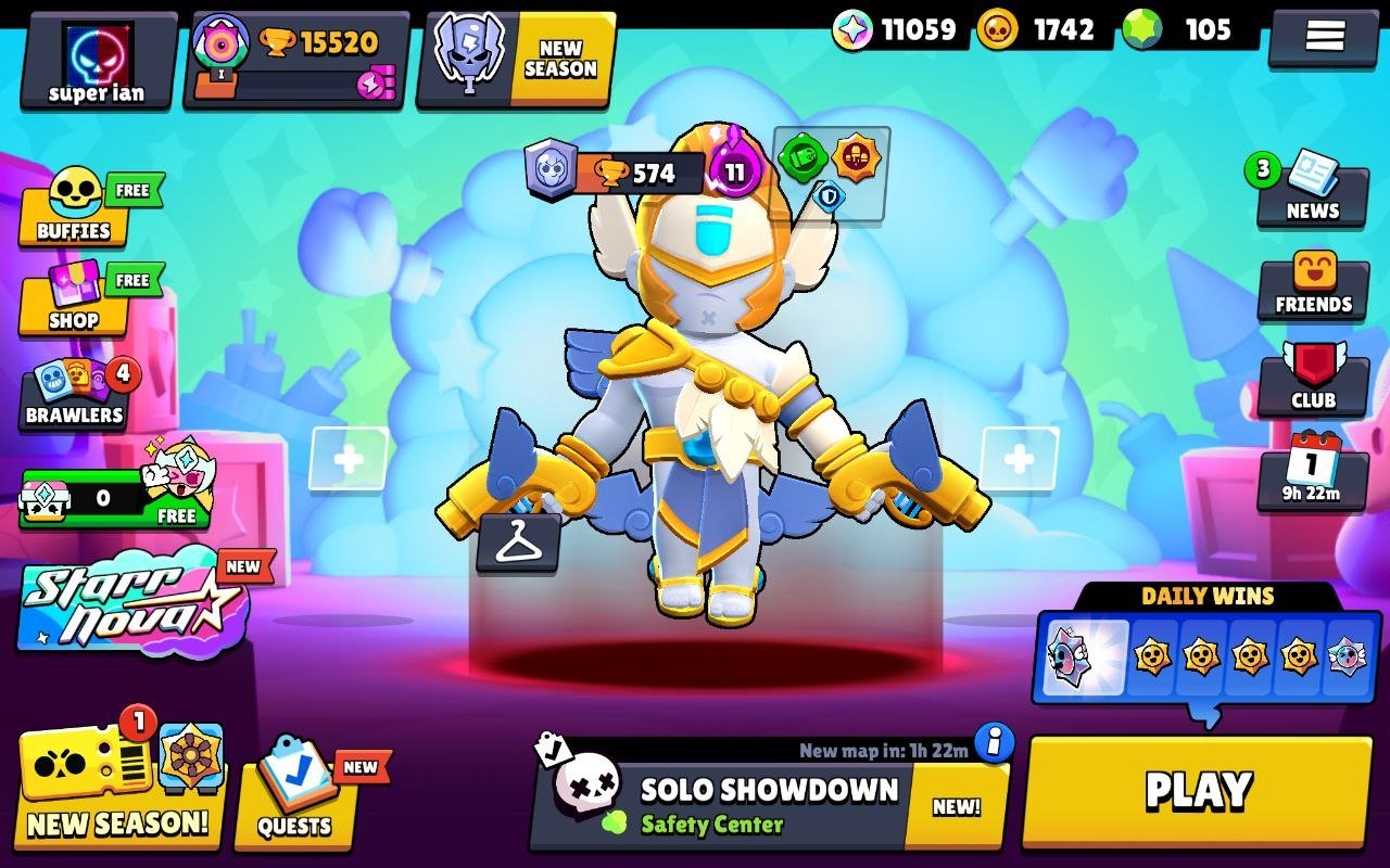 15k 🏆, 57 brawlers, 7 legions, 11 11 strength +11 hyper, 105 gems, 90 skins, description👇, trophies 15000, brawlers 57