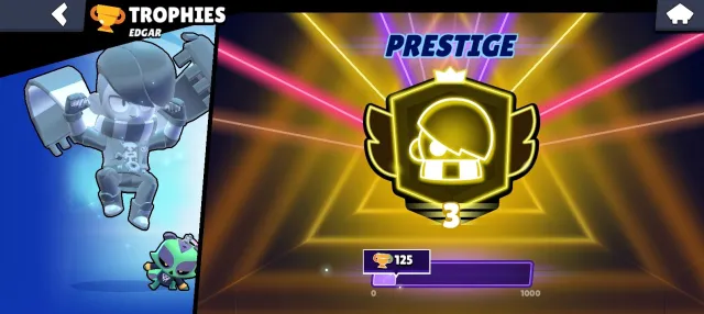 3 PRIME ON EDGAR, RECORD 3125, 4000 trophies, 27 brawlers, 3 primes