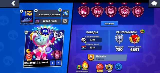 ⬇ultra fat description ⬇️, trophies 133000, brawlers 104, primes 114