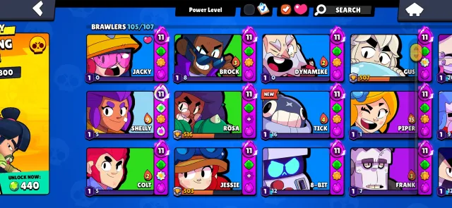 FAT ACCOUNT FOR MAIN, 51K TROPHIES, 37 PRIMES, 105 BRAWLERS, LOTS OF SKINS!, 51037 trophies, 105 brawlers, 37 primes