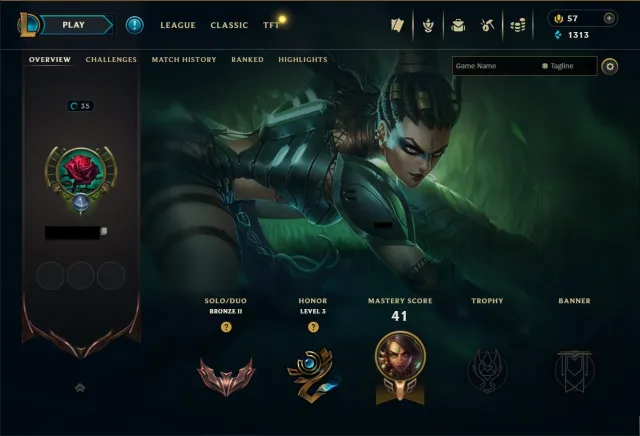 ✅✅✅ stacked bronze since season 3 🔷 COSMIC REAVER KASSADIN 💥 rare icons🔷 LEVEL 35, 40 champions, 47 skins, Bronze ✅✅✅