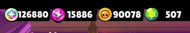 Brawl Stars account with 102401 trophies, 104 brawlers, 78 primes