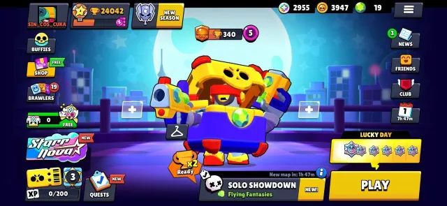 24k trophies, 81 Brawlers, 10 Legendaries, 4 Power Level 11s + 3 Hypercharges, 2k Bling, 100 skins., trophies 24000, brawlers 81