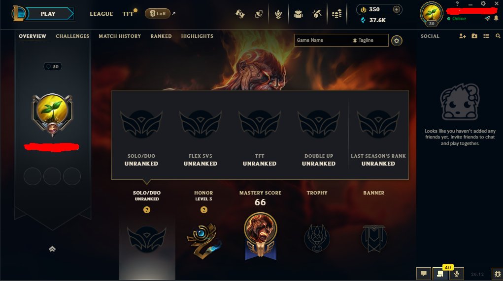 NA 🌎 RANKED READY✅350RP✅ 30 LVL, Sale, level 30, champions 10, skins 2, Unranked