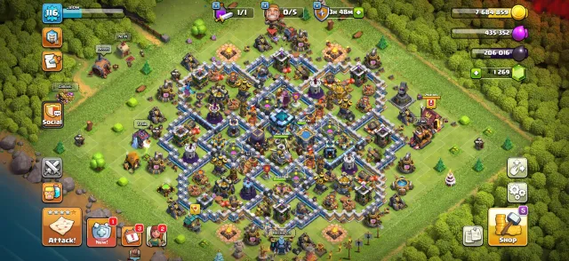 🏰 Clash of Clans: TH16, Player Level 116, 1269 Gems 🔑, 16 TH Home Village