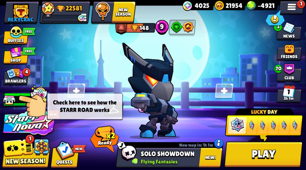 🏆 22581 trophies 👥 67 characters ✨ 6 legendary ✅ No passengers, trophies 22581, brawlers 67