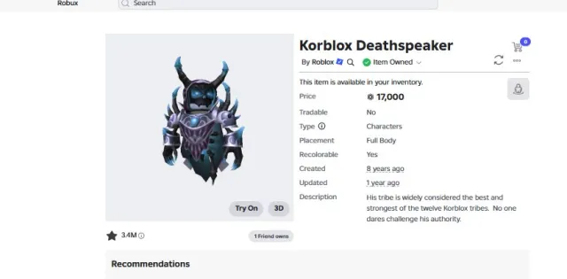 ❤️Korblox Deathspeaker | MANY OUTFITS | DESCRIPTION❤️, Sale, Voice chat: No