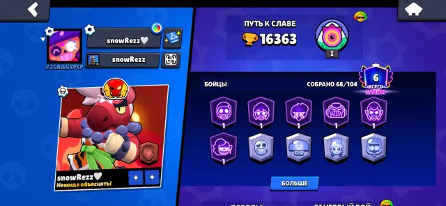 Good account, everything is in the description, trophies 16363, brawlers 68