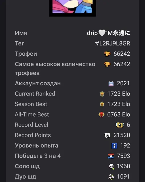 🏆 66.2k Trophies | ALL BRAWLERS (107/107) | Master | 300+ Skins | Clean Email (No Links), 66246 trophies, 107 brawlers, 30 primes