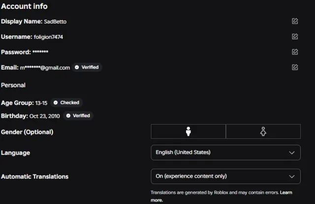 Sell your foligion7474 account, Sale, Voice chat: Yes
