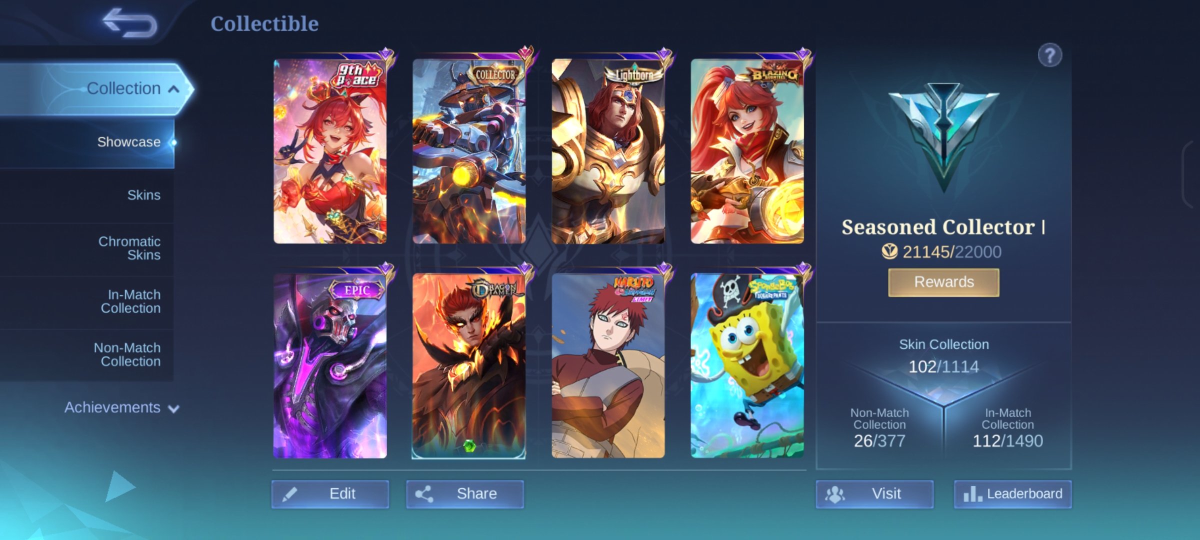HAYABUSA 11.11 SHURA, Sale, Rank: Legend, Level: 53, Winrate: 55%, Heroes: 40, Skins: 92