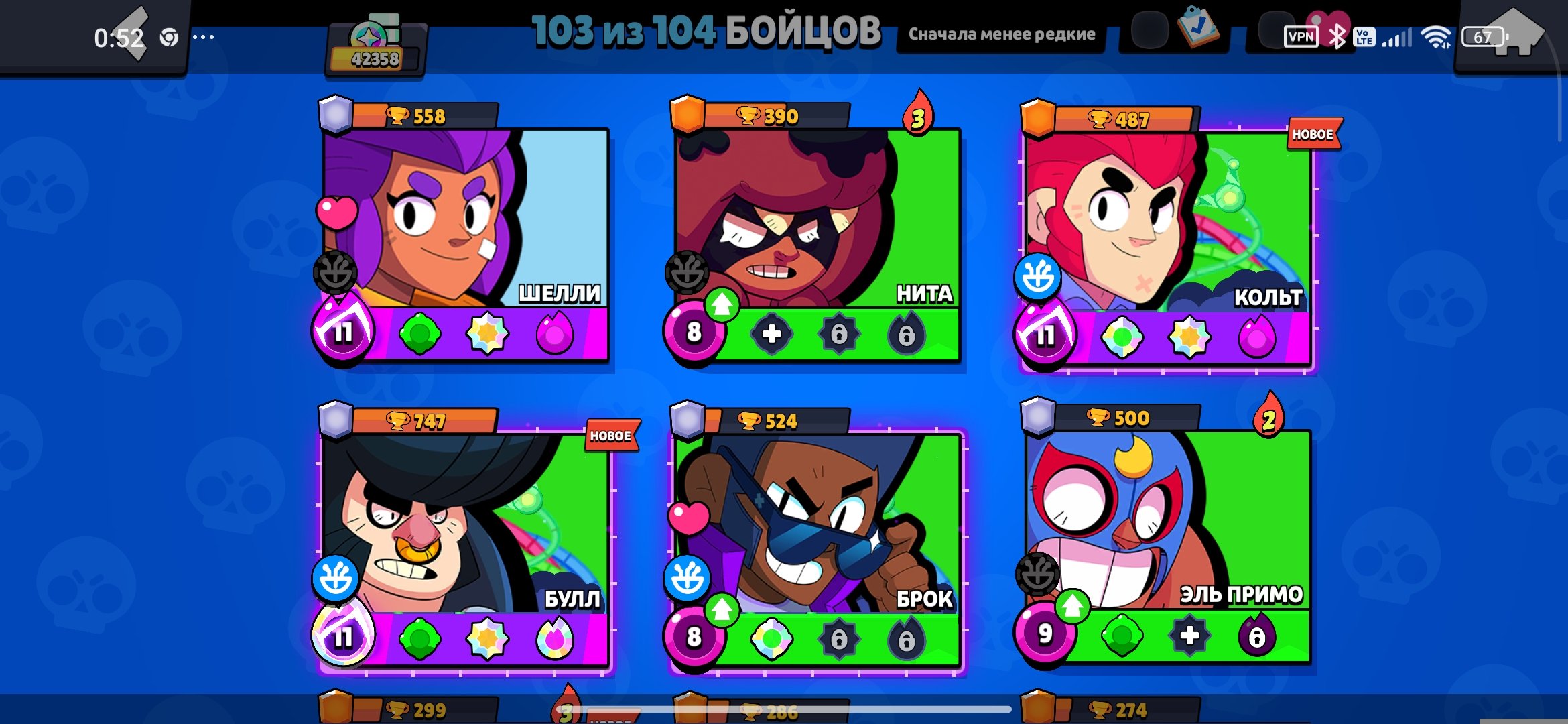 Nice account 2024 years, full brawlers, trophies 42100, brawlers 103, primes 12