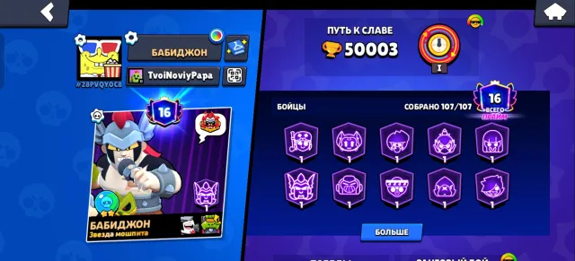 🔥 BRAWL STARS | 50,000+ CUPS | ALL 107 BRAWLERS | 16 PRIMES | COOL SKINS🔥, 50003 cups, 107 brawlers, 16 primes