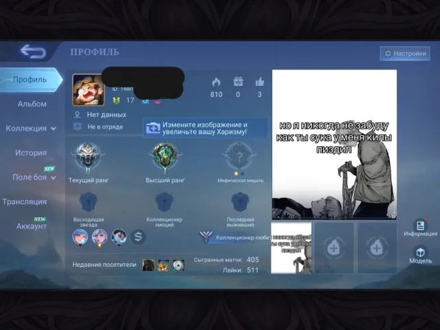 🗣️💼 MOBILE LEGENDS / Мощный аккаунт MLBB: S29, S31, S32, Elite‑скины, ресурсы и красивый ID 1488, Продажа, Ранг: Эпик, Уровень: 17, Процент побед: 91%, Герои: 42, Облики: 27
