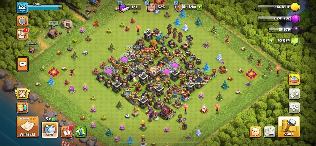 ✦ Rarest TH11 Engineer Base ✦ No Walls ✦ 10K Gems ✦ Rare Trees & Obstacles ✦ NC:500 ✦, 11 TH Main Village, 2 TH Builder
