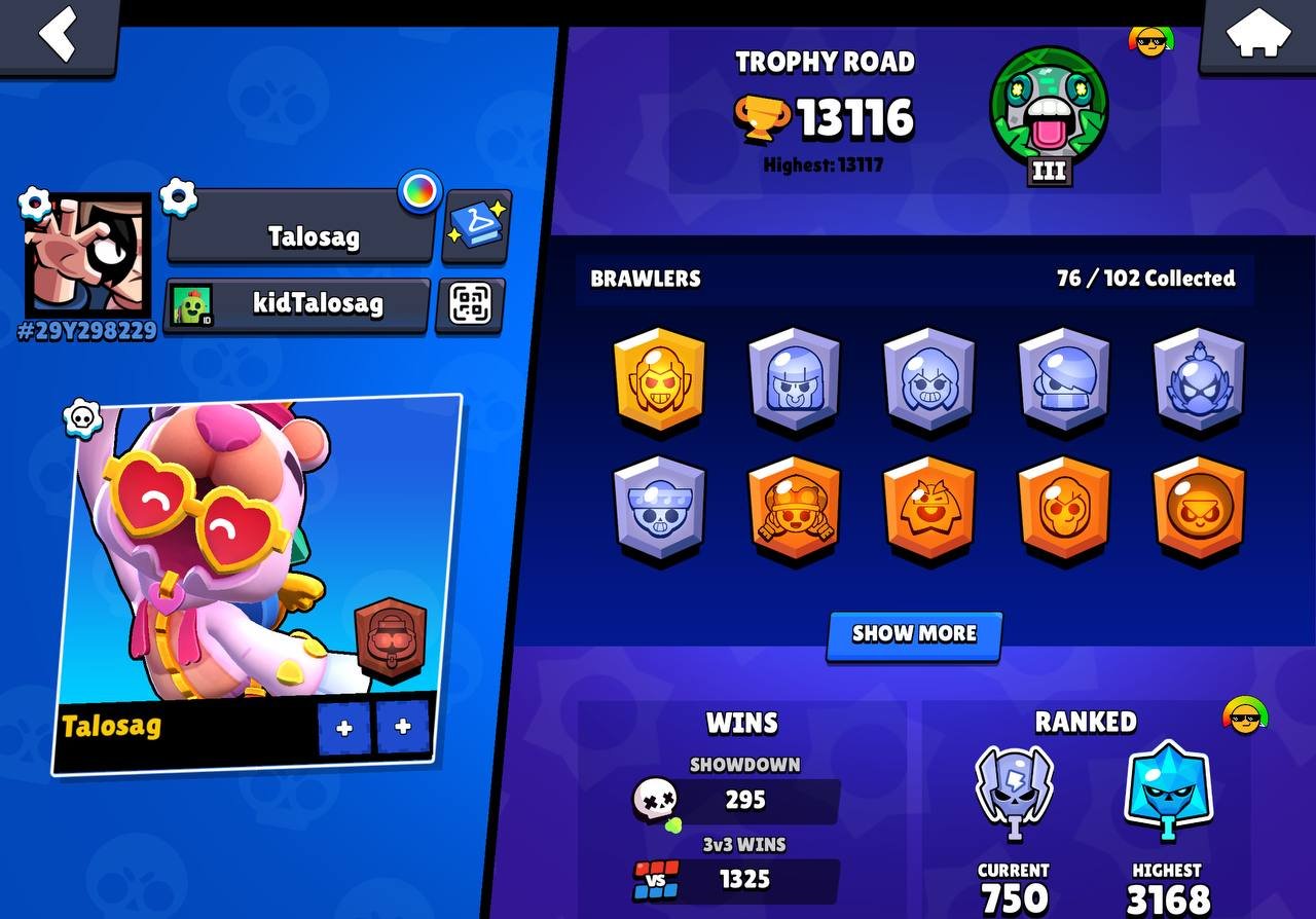 ❤️🔥TWINK-BASED ACCOUNT ❤️🔥, trophies 13116, brawlers 76
