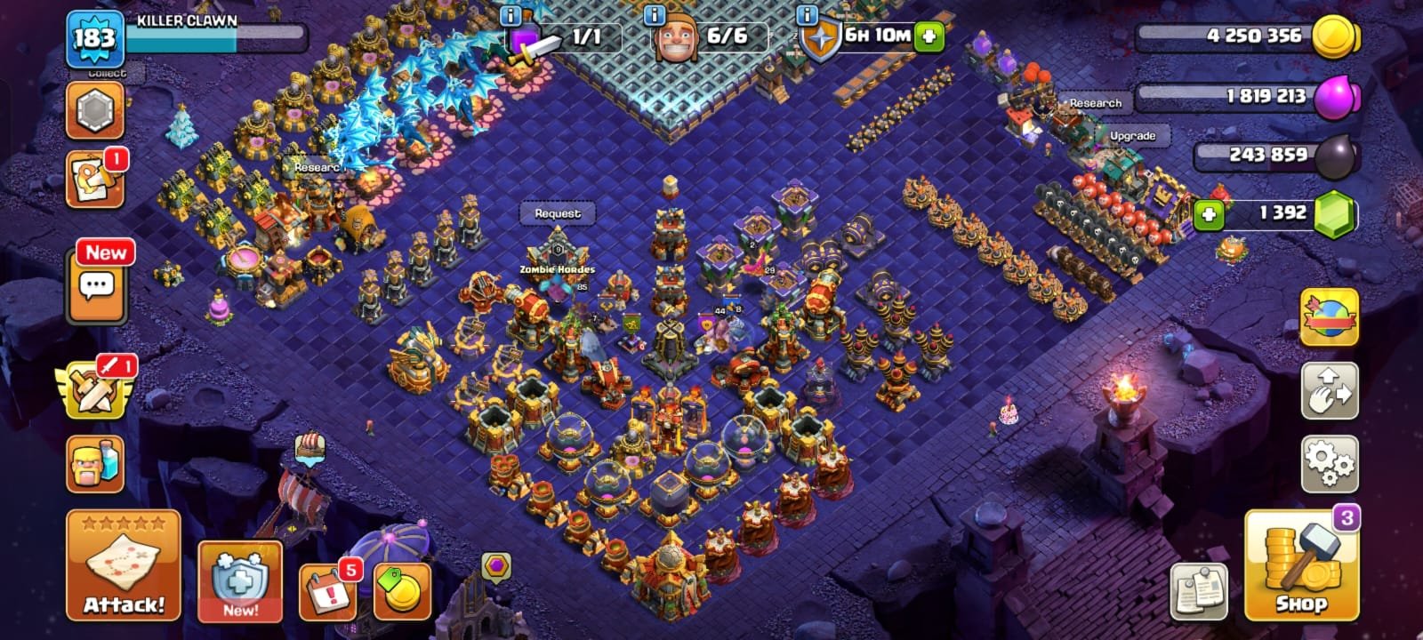 🏆 TH16 MAXED 🏆 LEGENDARY COSMIC SCENERY 🏆 HEROES 59-85-54-43-29 🏆 u, 16 TH Main Village