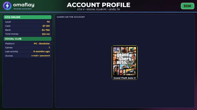 ⚡ 【SOCIAL CLUB】 💎 ПОЛНЫЙ ДОСТУП | ПОДХОДИТ ДЛЯ ONLINE/RP | УРОВЕНЬ 70 💎 $12K #4CNA0C, Продажа