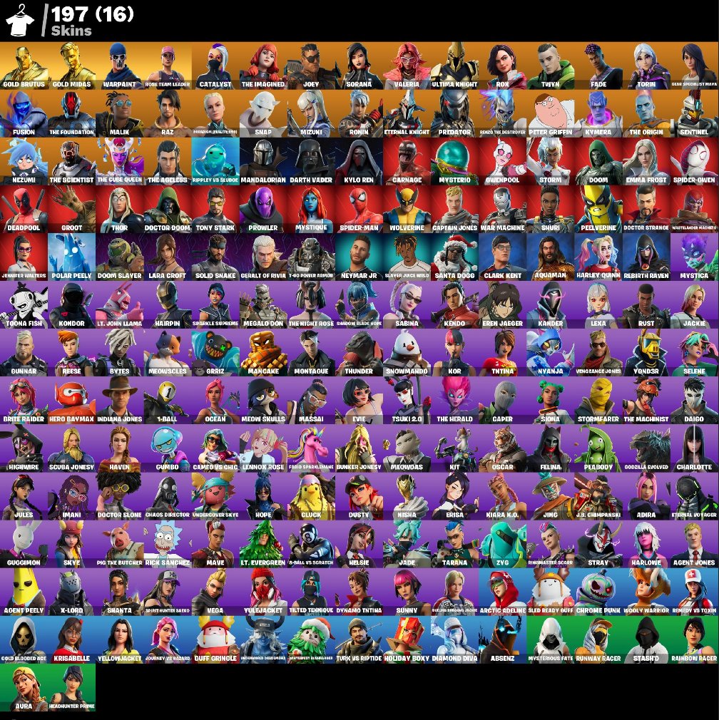 197 skins | OG STW | Gold Brutus | Gold Midas | Catalyst | The Imagined, Sale, skins 198