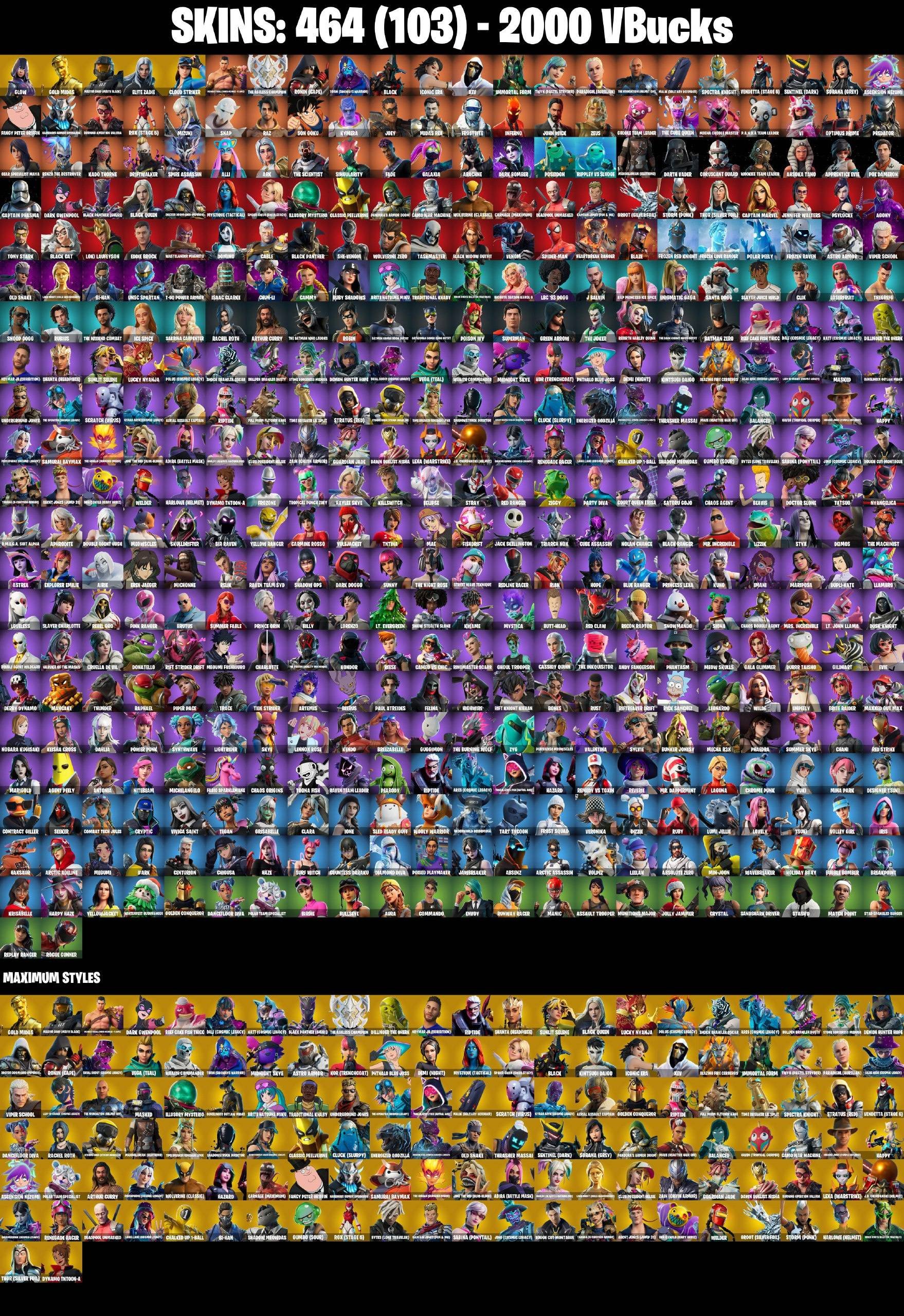 473 SKINS | Glow | Master Chief | Cloud Striker | Midas | Hydraulic Wrecker | Tech Axe, Sale, skins 473
