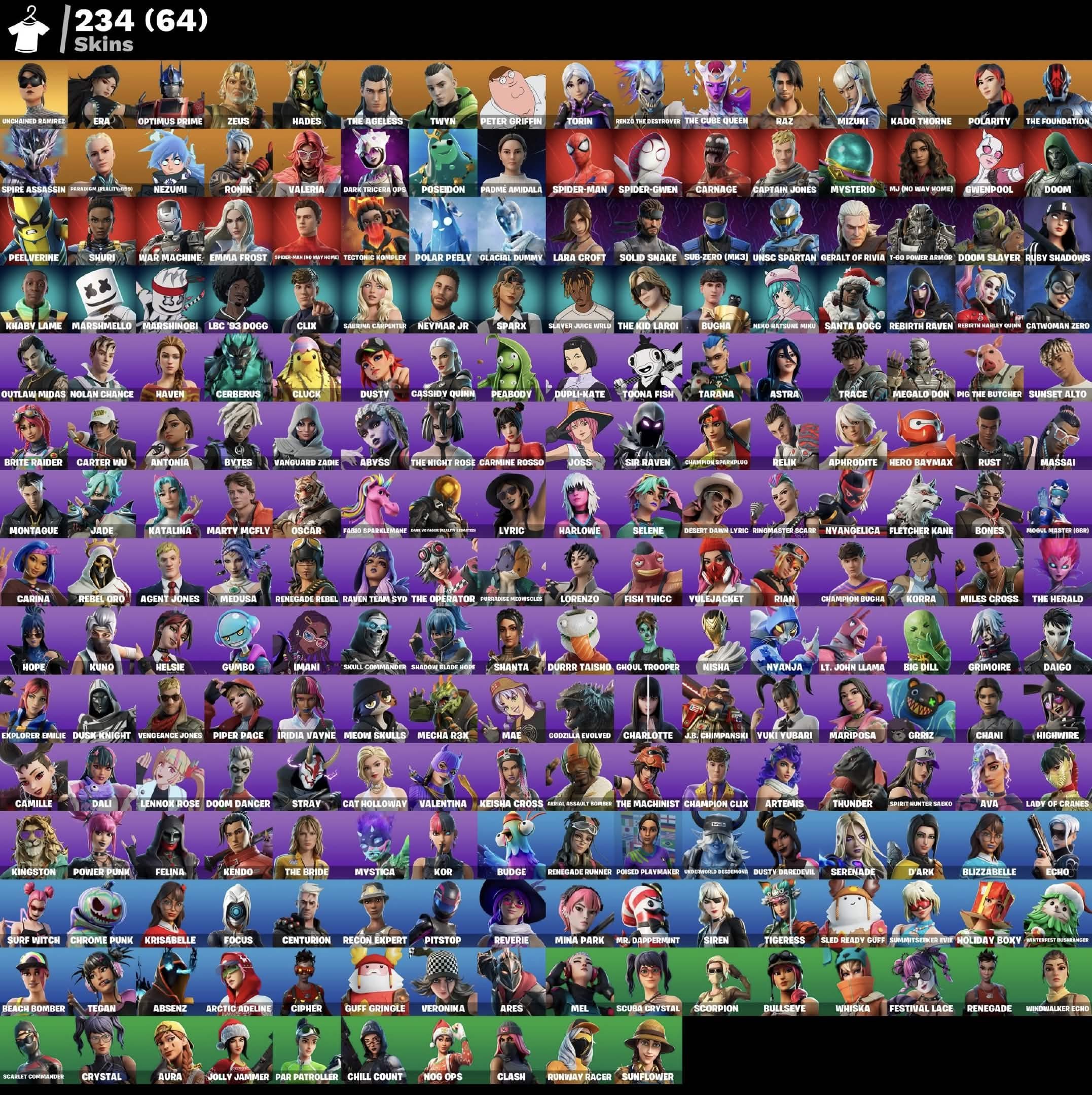 sell fortnite account 2000pr / 14 events ready / 234 skins, Sale, skins 234