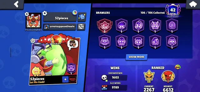 80 бойцов 11-й силы, Pro Pass (3 сезон) и множество Brawl Pass Plus, ЛУЧШИЙ АККАУНТ для пуша кубков, 74519 кубков, 106 бравлеров, 42 праймов